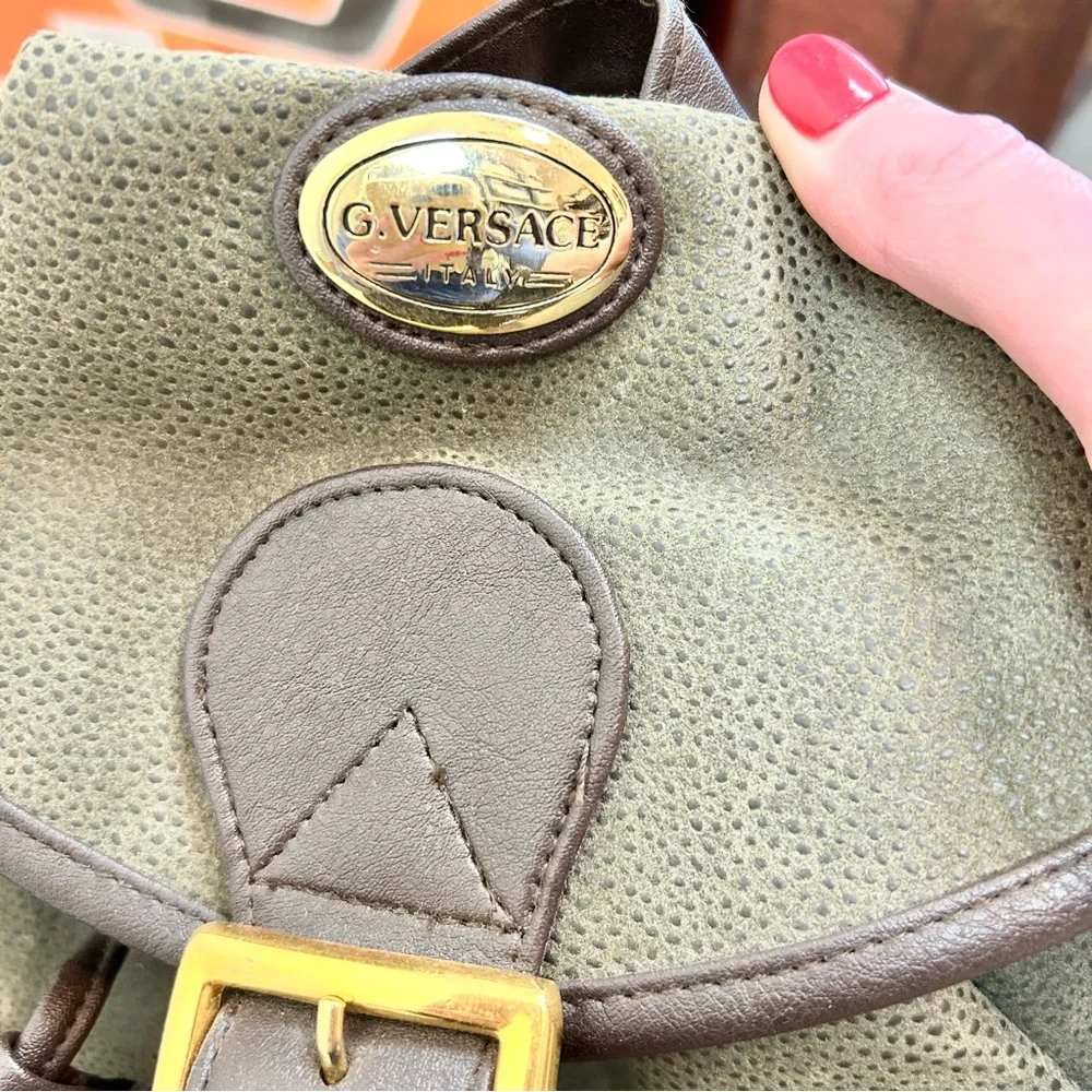 Vintage G. Versace Green Backpack